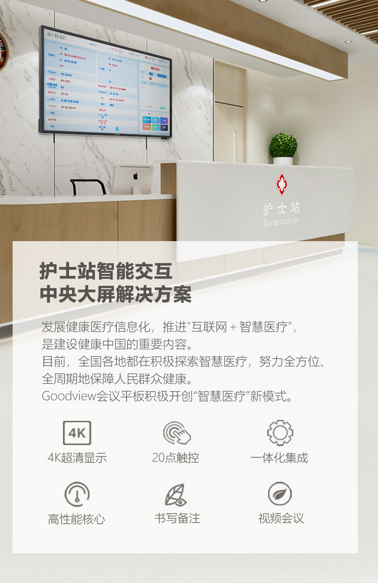 护士站智能交互中央大屏解决方案